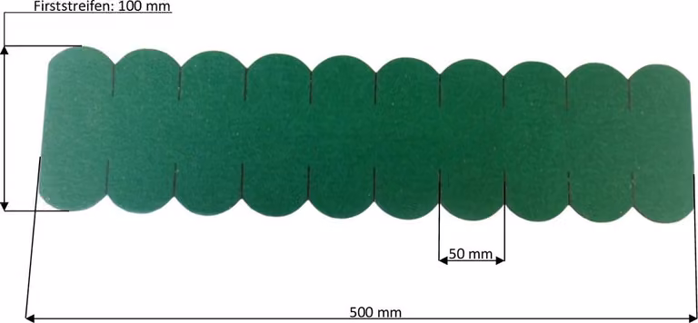 2 strisce di tegole lisce (50 mm) - colmo verde