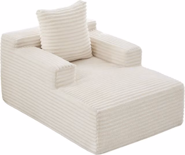 Divano moderno Relax Chaiselongue in tessuto di velluto a coste, poltrona letto senza montaggio, per soggiorno, ufficio e appartamento
