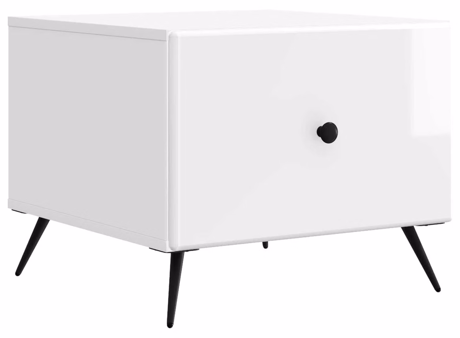 Tavolino da salotto con cassetto Bianco Lucido 49 x 50 x 40 cm