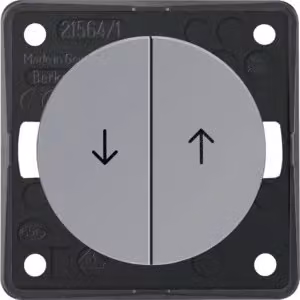 Berker 936532507 Interruttore a bilanciere per tapparelle con simbolo freccia stampato, grigio lucido, Integro Flow/Pure
