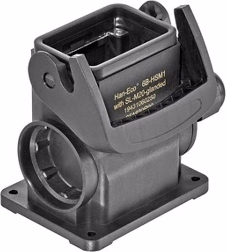 HARTING Han ECO 6B Alloggiamento base con pressacavo, 1xM20 uscita cavo laterale, con 1 staffa longitudinale - 1 pezzo