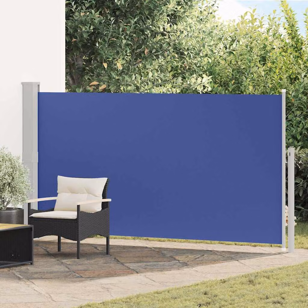 Tendalino Laterale vidaXL per Patio e Terrazzo in Poliestere e Acciaio, Blu, L: 300 cm, H: 160 cm