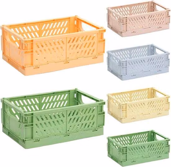 Contenitore in plastica, set da 6 pezzi, impilabile, per camera da letto, cucina
