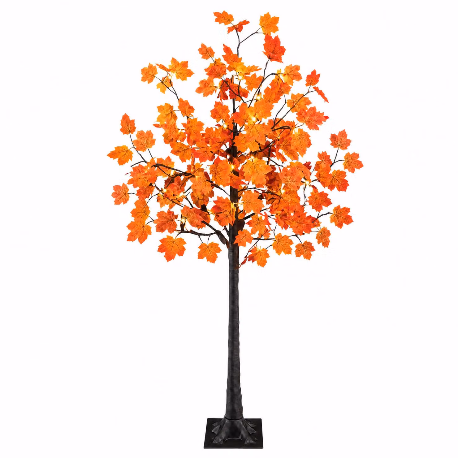 vidaXL Albero di Natale in acero con LED Marrone 120 cm Plastica