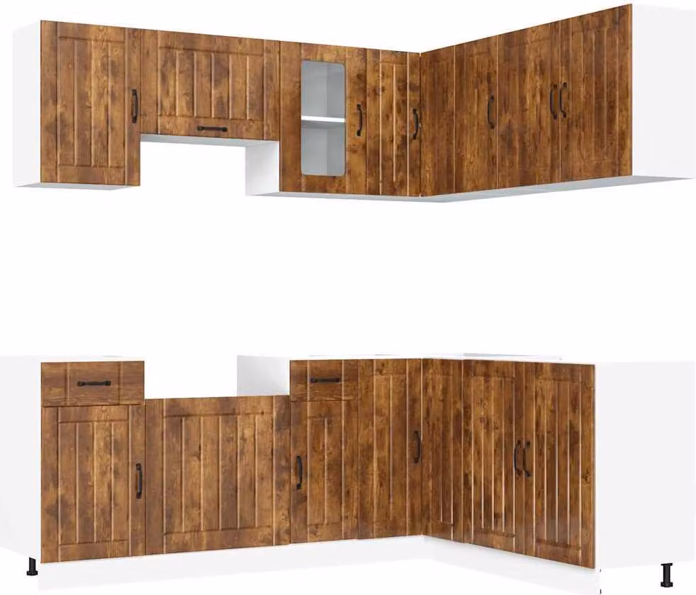 Set Mobili da Cucina 11 pz Kalmar Rovere Fumo Legno Multistrato