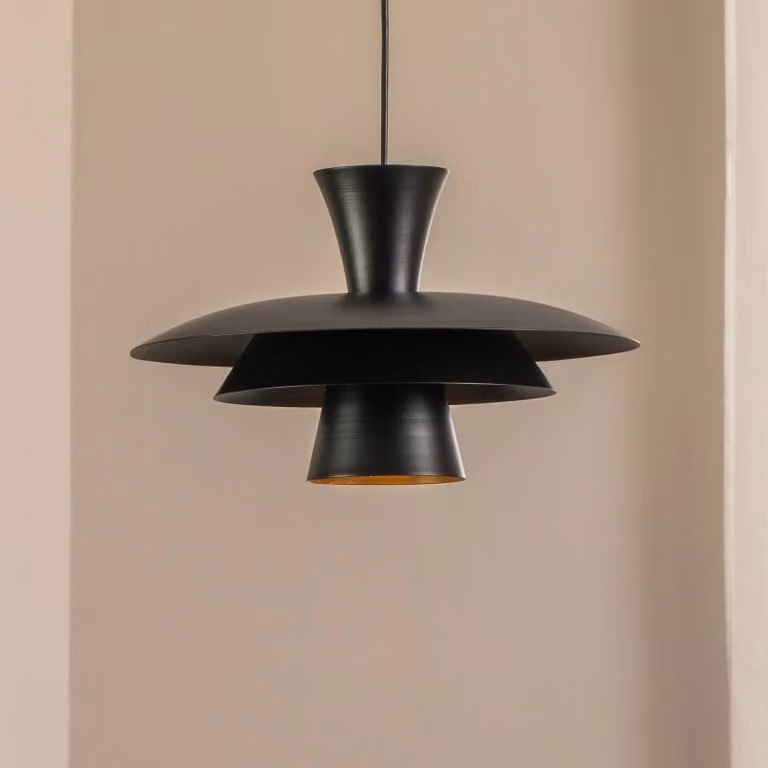 Lampada a sospensione Plato Luminex, dimmerabile, Nero, Soggiorno / Sala da pranzo, Metallo, Moderno, Lampada a sospensione