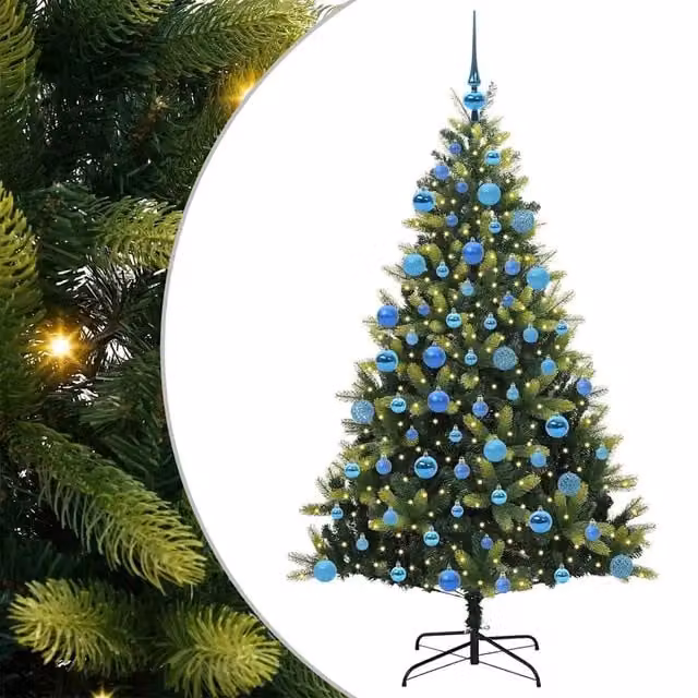 Albero di Natale artificiale verde vidaXL con 300 LED luce bianca calda, Altezza: 180 cm – 1