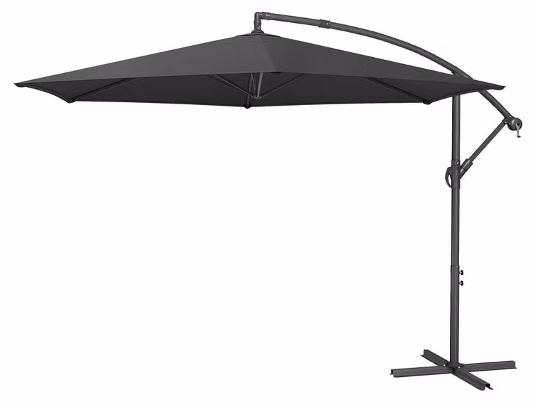 Ombrellone galleggiante da 350 cm con base | Grigio | 350x350x250 cm