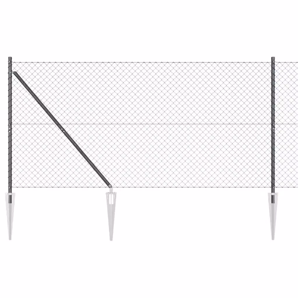 Recinzione a maglie vidaXL in acciaio rivestito in PVC grigio, L: 10 m, H: 1,2 m – 2