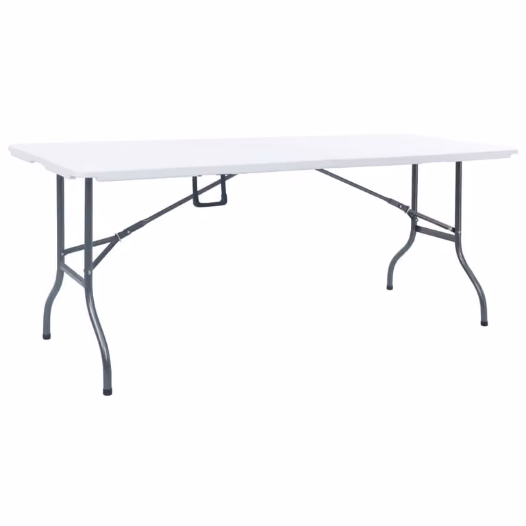 Tavolo da giardino pieghevole in HDPE 180 x 72 x 72 cm in bianco
