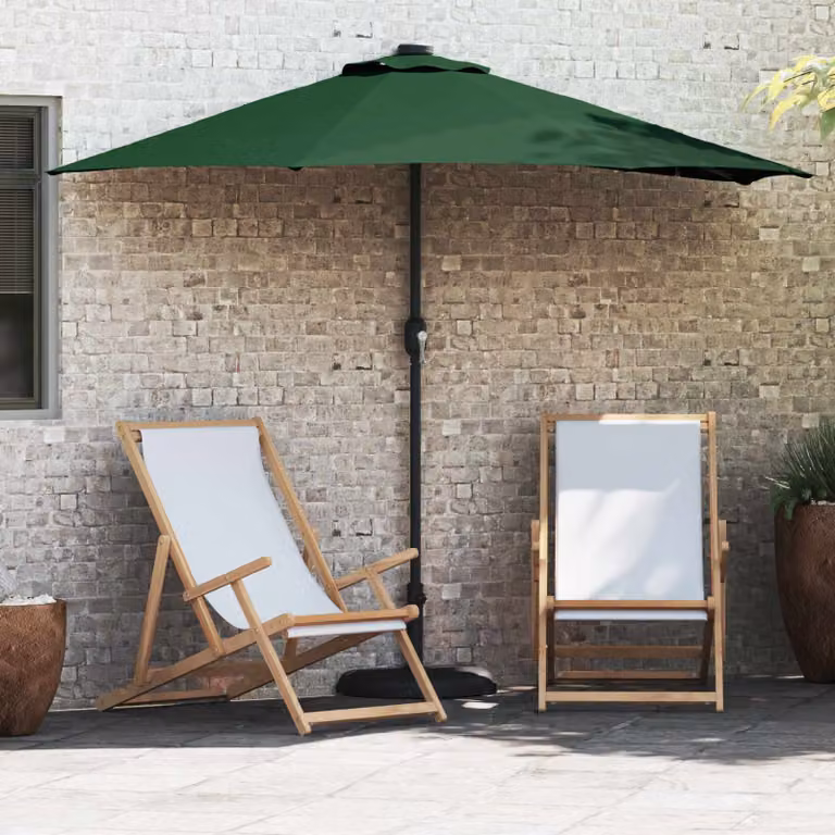 Ombrello da giardino verde vidaXL in poliestere e acciaio L: 294 cm, P: 150 cm, H: 224 cm