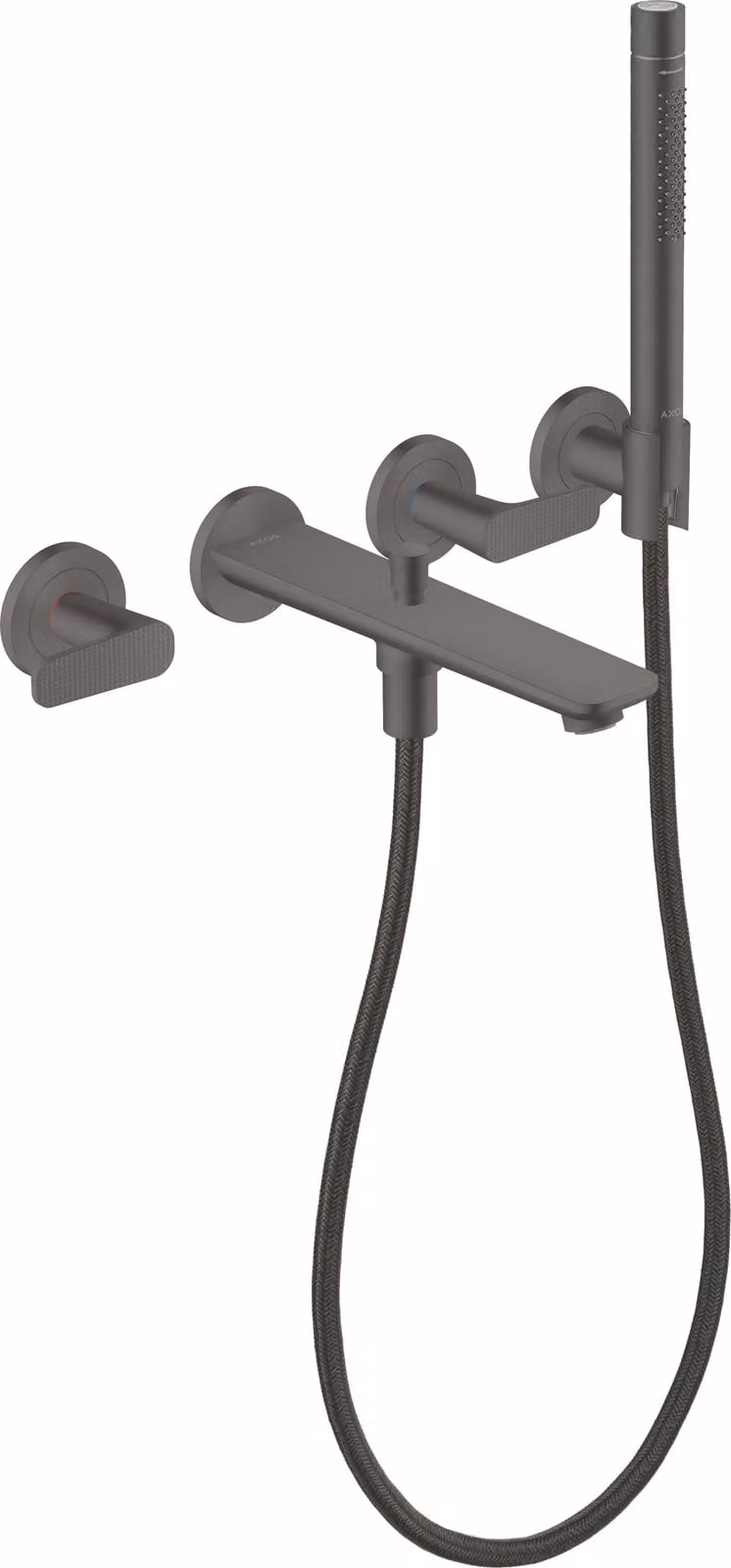 hansgrohe AXOR Citterio C Robinetterie de baignoire 3 trous encastrée pour montage mural, avec douchette à main, Cubic cut, 49481340, 49481340