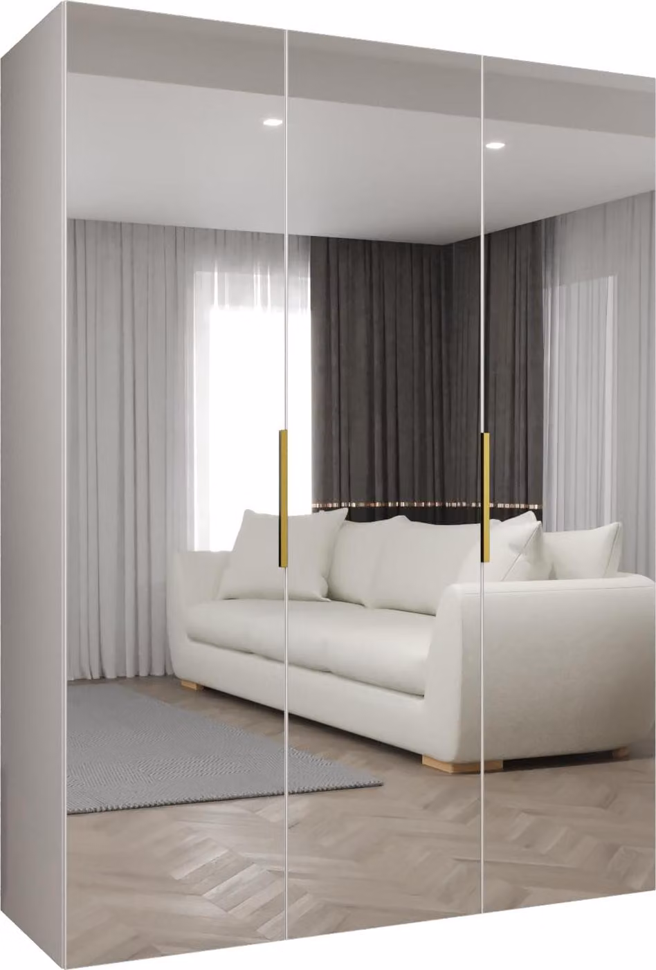 MEBLE KRYSPOL, armadio, armadio 150 cmx202x52, bianco, oro