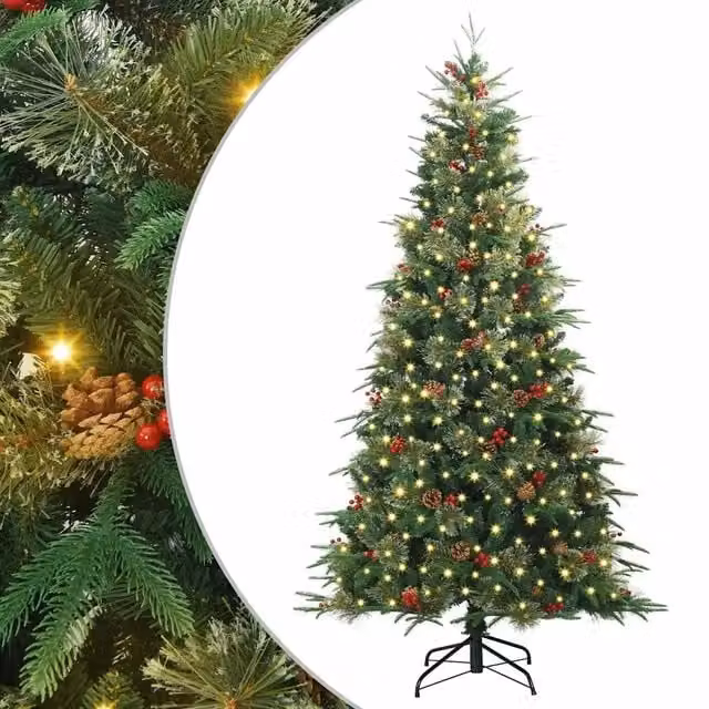 Albero di Natale | Decorazioni natalizie Artificiale con Rami Pieghevoli Verde 240 cm