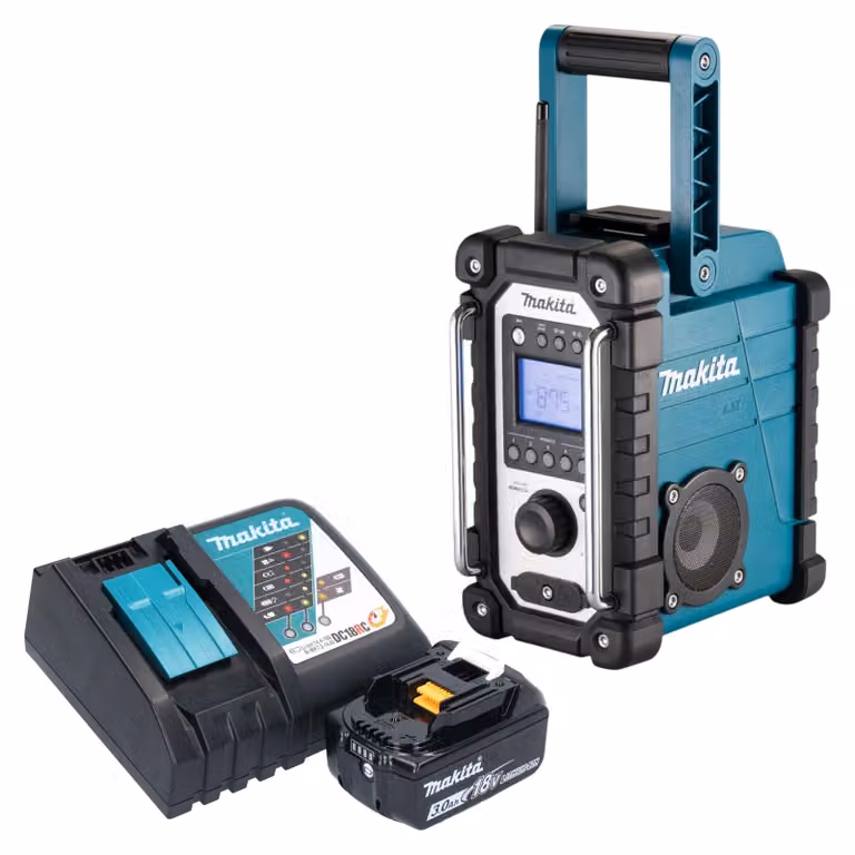 Radio da cantiere a batteria Makita DMR 116 RF1 14,4 - 18 V AM FM AUX + 1x batteria ricaricabile 3,0 Ah + caricatore