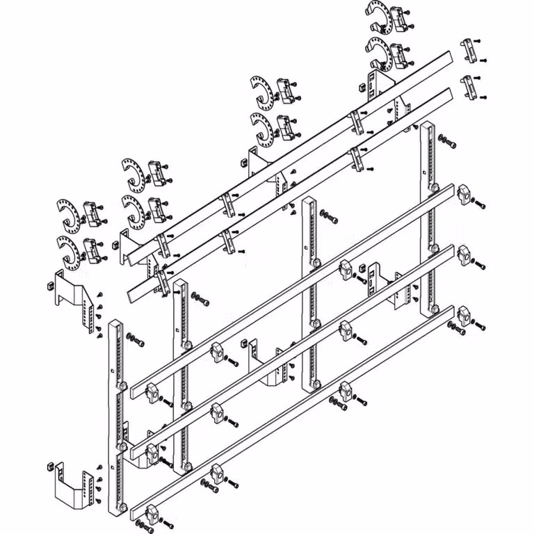 Modulo barra collettrice ABN piatto 5FB/7RE 185 mm con CU 30x10 mm, a 5 poli, EBM 150 mm MFSC57965