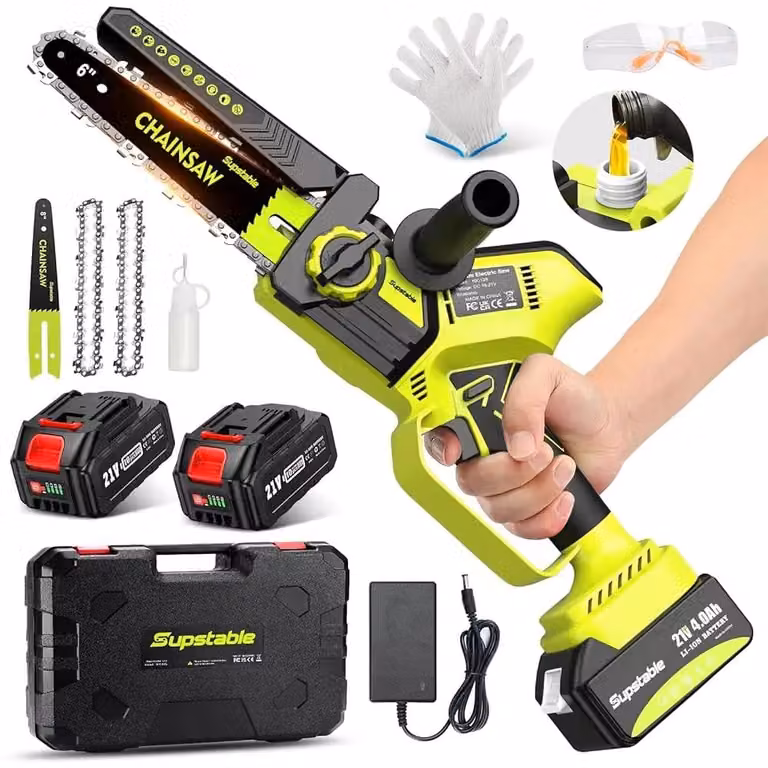Troncatrice a batteria - Motosega - Motore brushless - 18 V - 2 batterie da 4,0 Ah - 1300 W - Larghezza di taglio massima: 30,5 cm - Ideale per tagliare legno