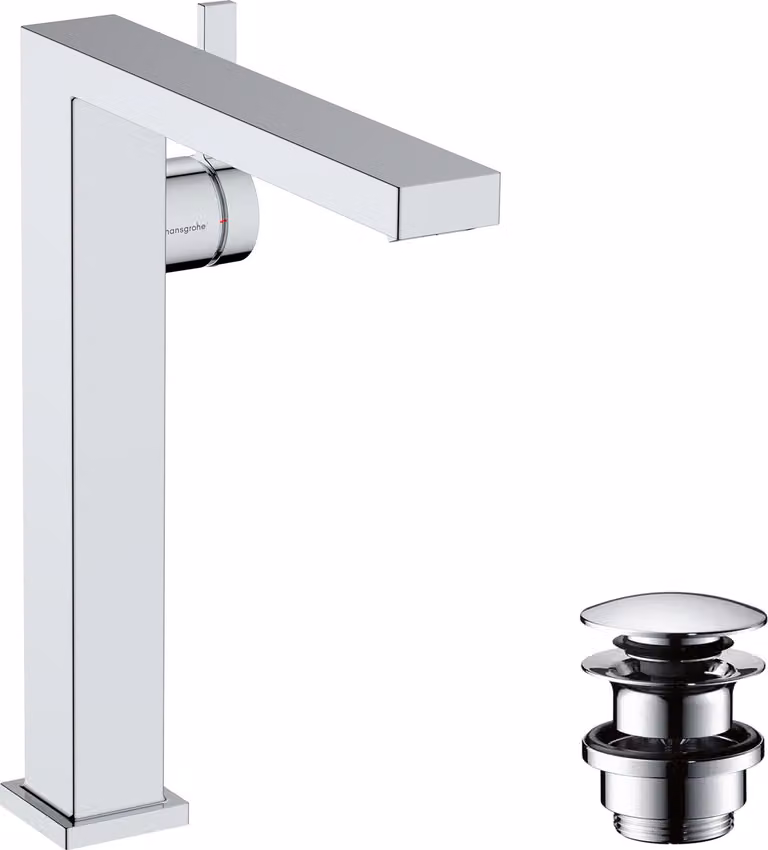 Mitigeur monocommande de lavabo hansgrohe Tecturis E Fine 240, portée 197 mm, avec vidage PUSH, CoolStart, EcoSmart+, 73070000, 73070000