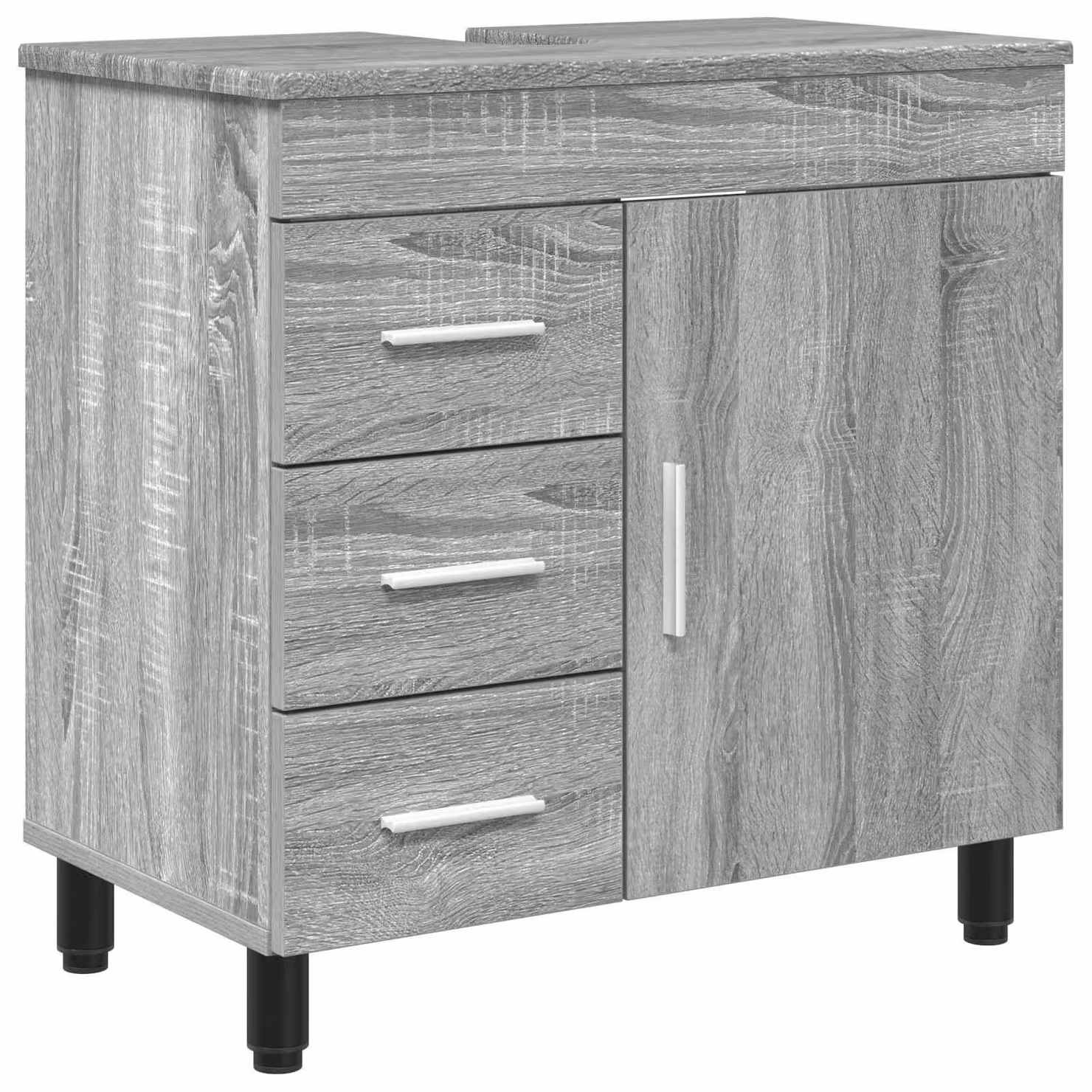 Mobiletto da bagno Sonoma grigio 60 x 35 x 60 cm