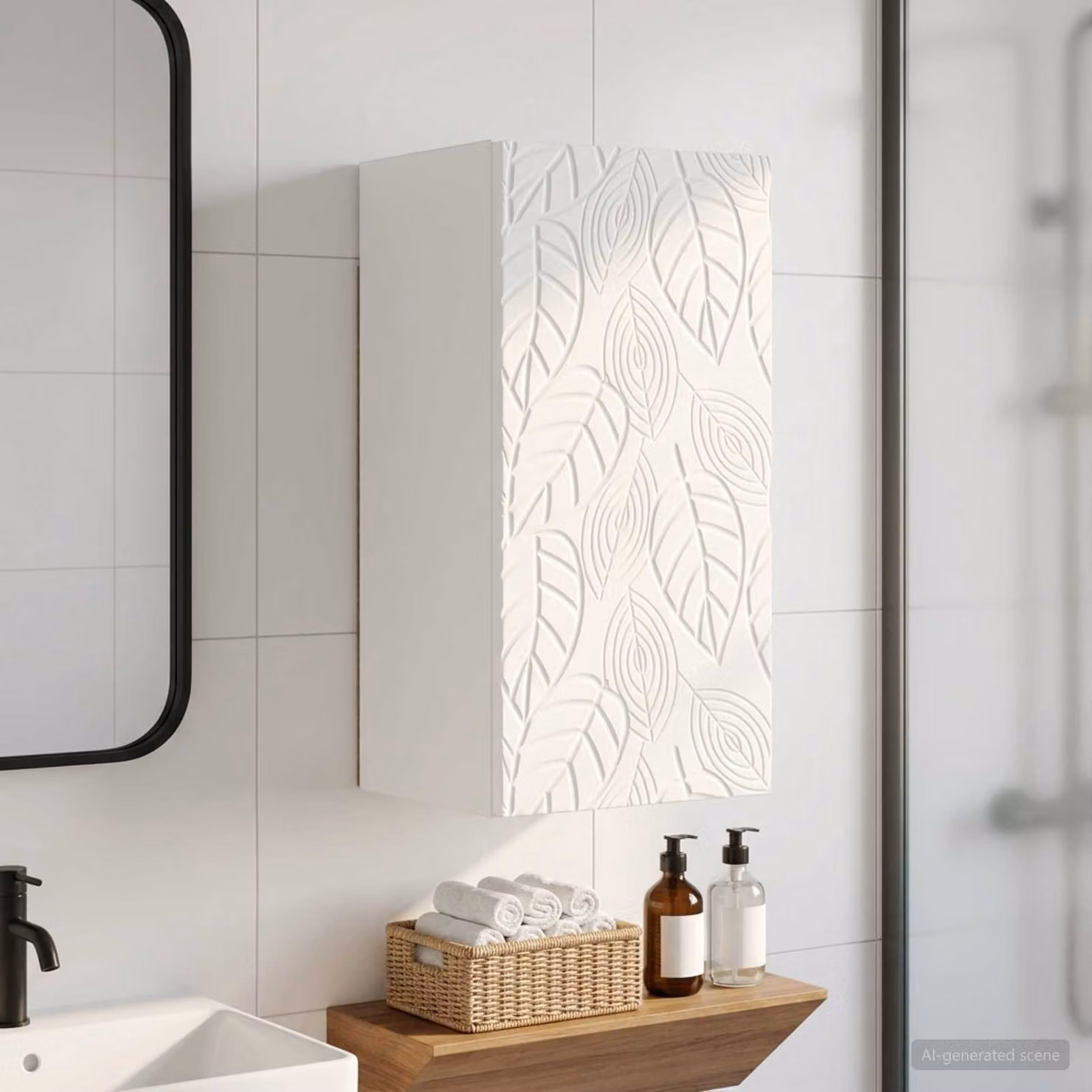 Armadio da bagno a muro vidaXL DELFT Bianco moderno con ante a battente L/P/H: 30 x 31 x 59 cm