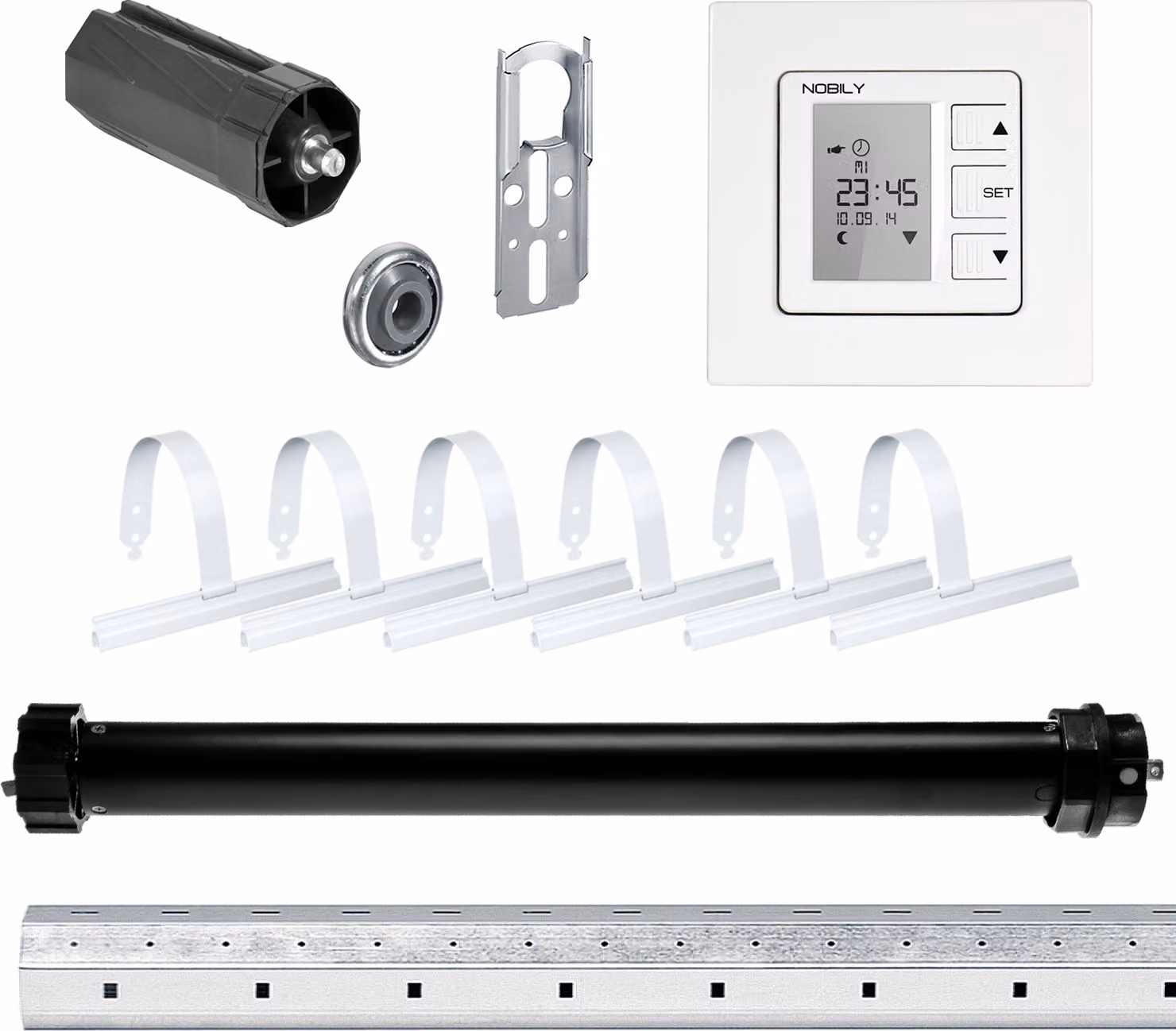 Set completo | PE4 13/14-40 incl. ZS1 | 13 Nm = forza di trazione fino a 36 kg | Albero ottagonale da 40 mm | Lunghezza albero 200 | Motore per tapparelle, azionamento per tapparelle