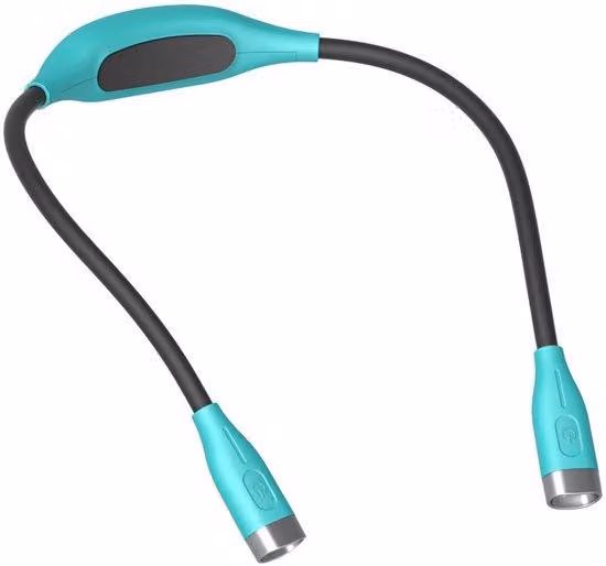 Lampada da comodino a LED con 3 livelli di luminosità, bracciale flessibile in morbido silicone per un comodo trasporto, blu, ideale per la lettura, il bricolage e il lavoro a maglia