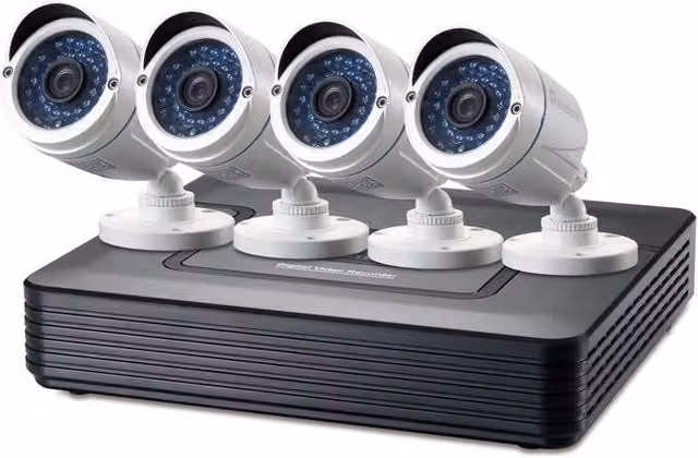 Kit Videosorveglianza Cablato LevelOne DSK-8001 con DVR 8 Canali, 4 Telecamere Bullet IP66, Visione Notturna 30 m, H.264 e HDD 6 TB, Colore Nero e Bianco – 1