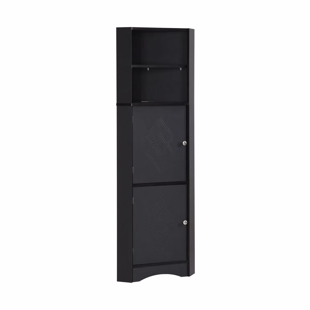 Armadio angolare da bagno Minimal nero con ripiani regolabili L/P/H: 36.5 x 36.5 x 155 cm – 2
