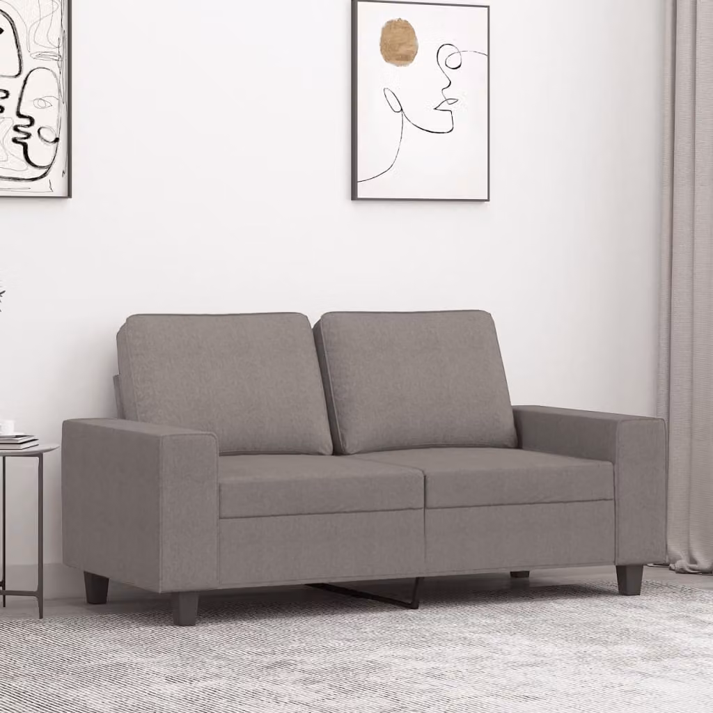 Divano a 2 posti moderno vidaXL in tessuto beige o grigio con struttura in metallo L: 154 cm, P: 77 cm, H: 80 cm