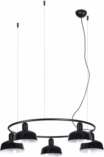 TATAWIN S metallo 5L Lampada sospensione circolare nera