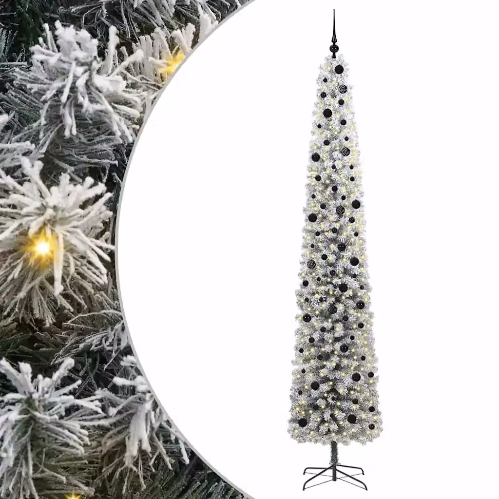 Albero di Natale artificiale moderno vidaXL verde con 300 LED luce bianca calda e struttura in metallo, PVC e plastica, Altezza: 300 cm – 2