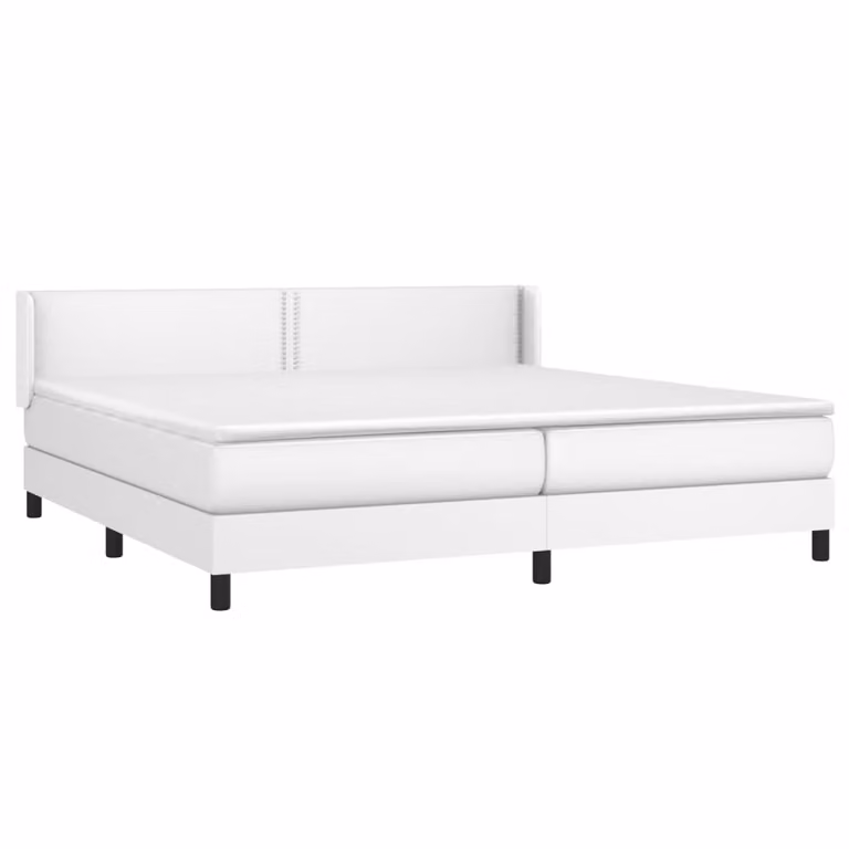 Giroletto a Molle con Materasso Bianco 200x200cm in Pelle finta