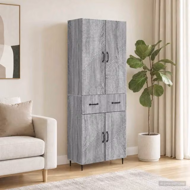Set di armadi 2 pz Sonoma grigio Legno ingegnerizzato 3416670