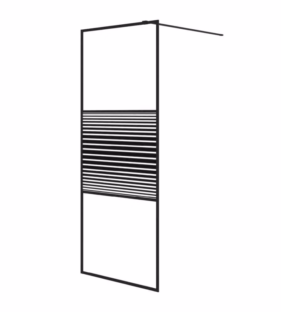 Parete Doccia Walk in vidaXL in Vetro Trasparente con Profilo Nero L: 80 cm, H: 195 cm – 2