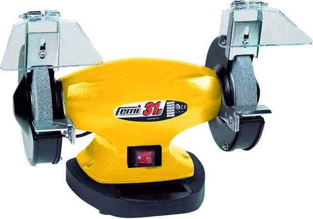 Smerigliatrice da Banco Femi Bg 31N da 330 W Gialla con 2 Mole Ø 150 mm