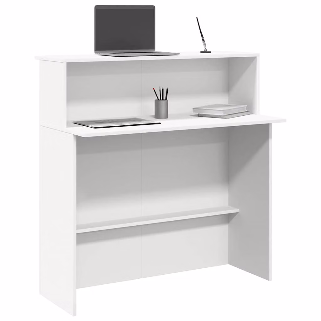 Scrivania per reception vidaXL bianca in legno e MDF L: 100 cm, P: 50 cm, H: 103,5 cm