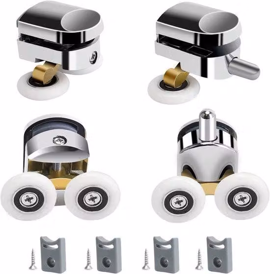 Rotelle per porte doccia - Diametro 23 mm - Adatte per vetro - 4 pezzi