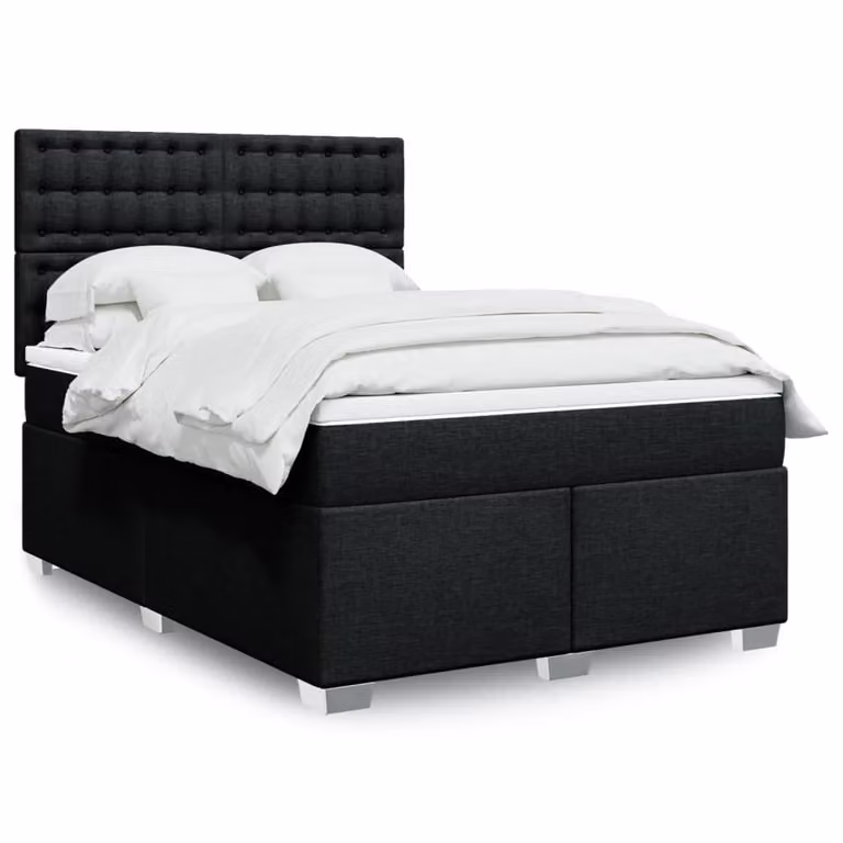 Maison Exclusive - Giroletto a Molle con Materasso Nero 140x200 cm in Tessuto