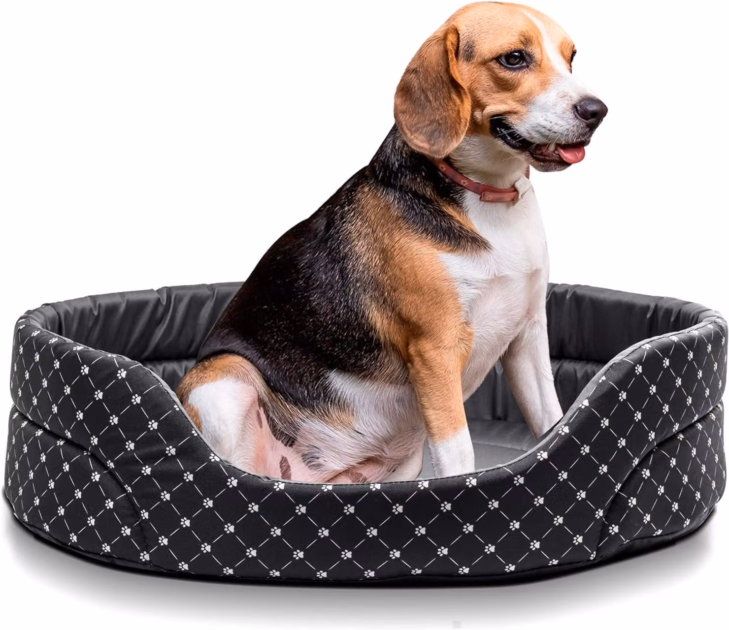 Letto per cani BOUTIQUE ZOO XL cuscino pieghevole per cani di piccola/media/grande taglia, colore: nero con motivo