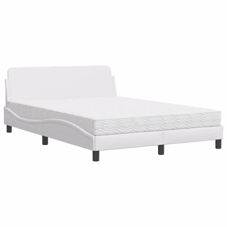 Letto con Materasso Dover Bianco 140x200 cm in Pelle finta