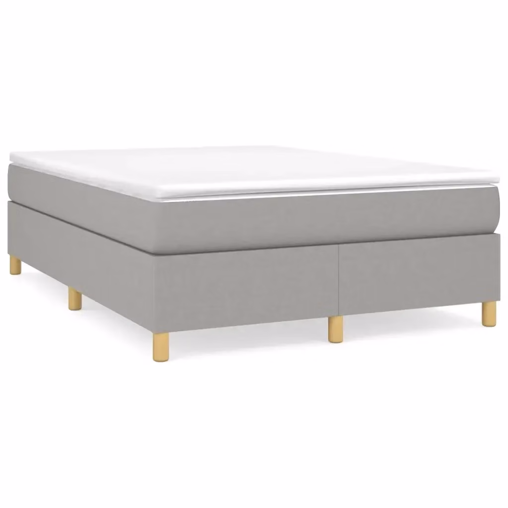Struttura Letto con Rete a Doghe Curve in Tessuto Grigio vidaXL L/P: 140 x 200 cm – 2