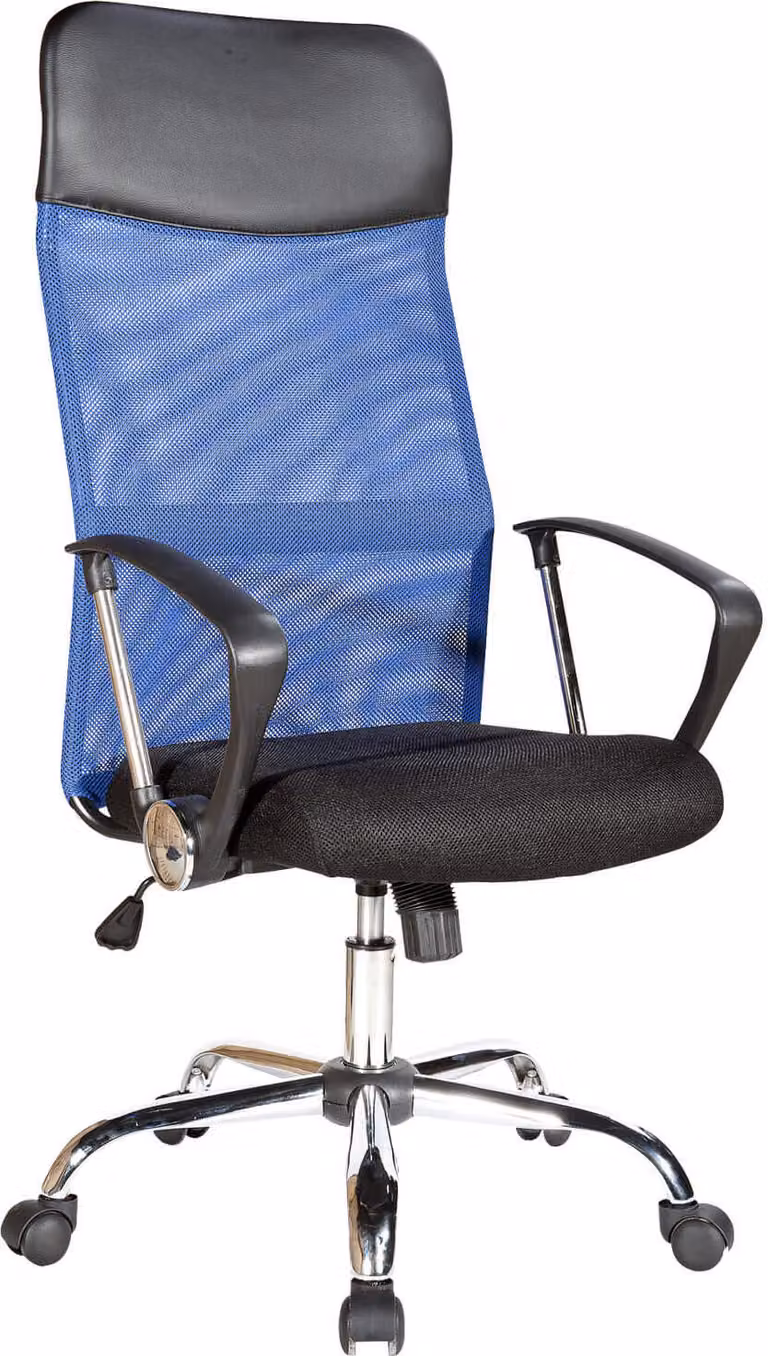 Sedie per ufficio Rebecca Mobili in similpelle e nylon, nero e blu