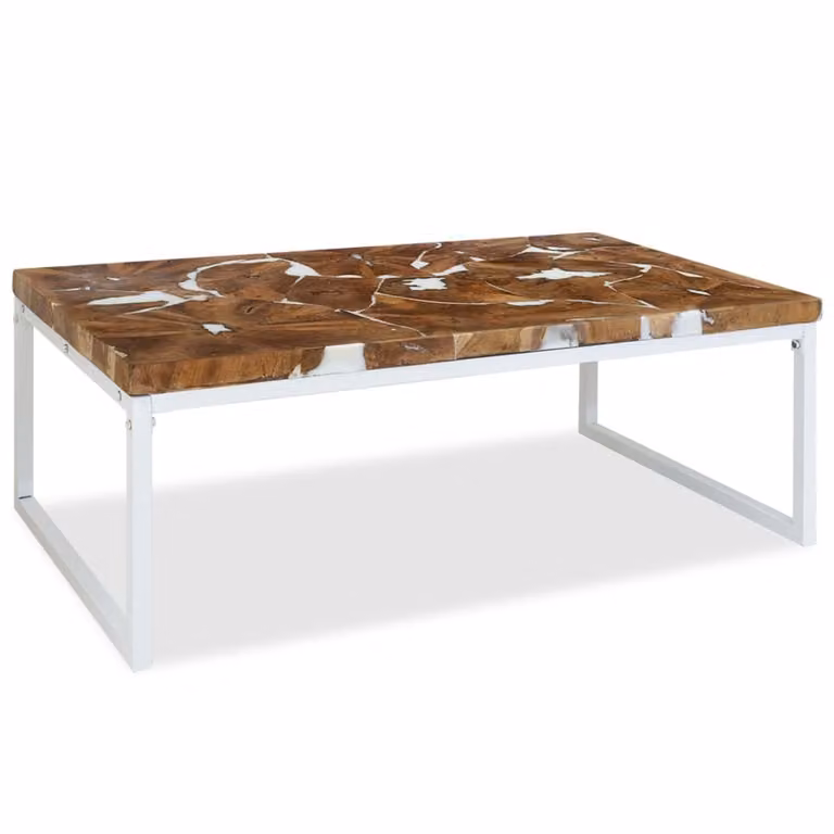 Maison Exclusive - Tavolino in teak e resina 110x60x40 cm