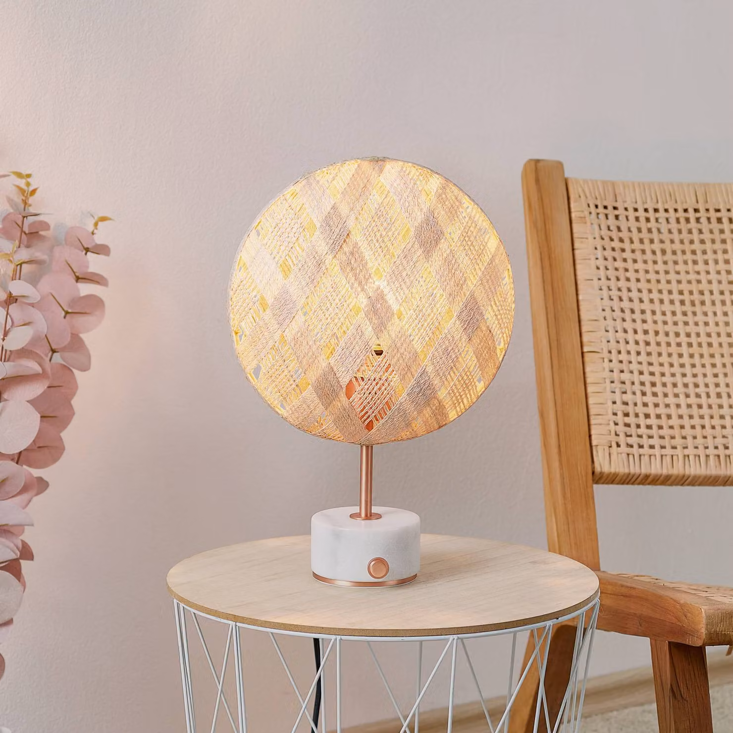 Forestier Lampada da tavolo di design Chanpen S, dimmerabile, Crema / Ambra, Soggiorno / Sala da pranzo, Design, Lampada da tavolo