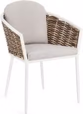 Set di 4 sedie da giardino Bizzotto con braccioli in metallo e fibra sintetica bianca design moderno