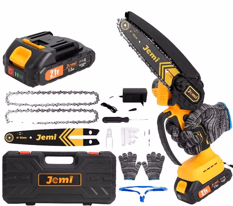 Motosega, motore brushless, lubrificazione automatica, 1 batteria in plastica