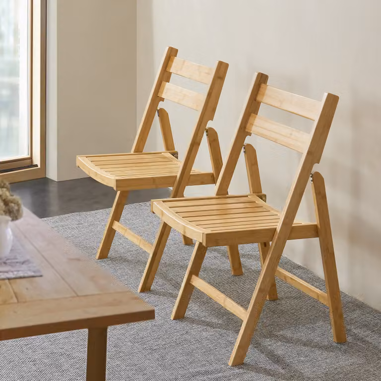 Sedia pieghevole 'Gran' in bambù, set di 2 78x44cm