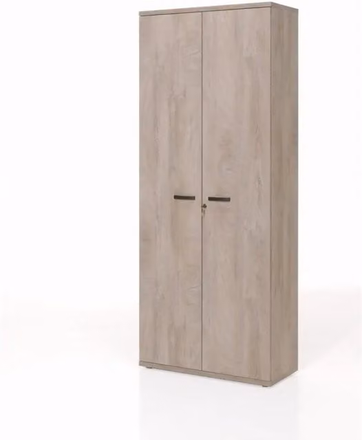 Armadio da ufficio YUKON – Mobile con 2 porte e scaffali – Rovere grezzo – L90 x H222 x P40 cm