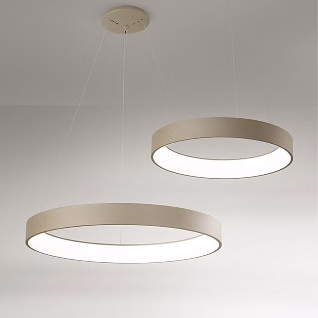 Lampada a sospensione LED Affralux Band Diodi Singola in alluminio e plastica, design moderno rotondo, disponibile in bianco, marrone o beige