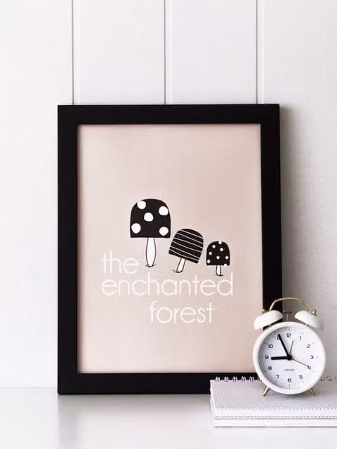 Poster decorativo Forest in stile scandinlevo beige Kenay Home A3